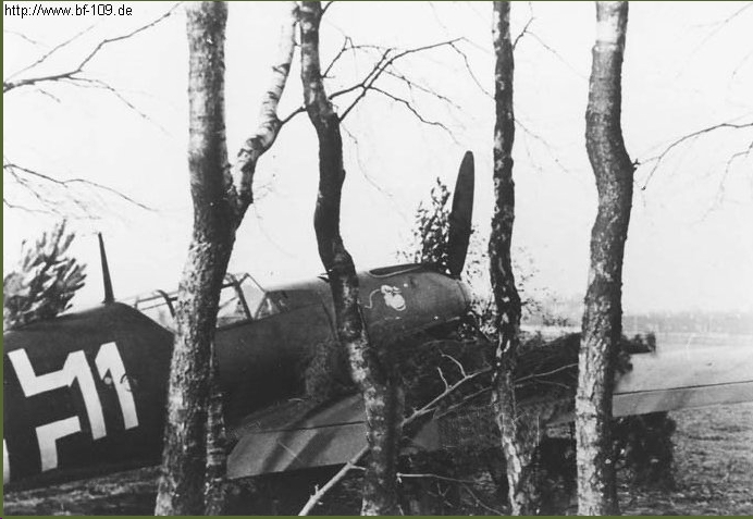 Bf-109E3-1.JG77-(W11+o)-semi-hidden-along-a-small-forest-1940-01