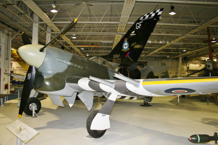 RAF Hawker Typhoon with D-Day stripes markings (RAF Museum - Hendon 2012)